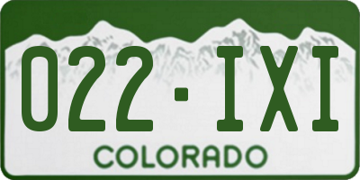 CO license plate 022IXI
