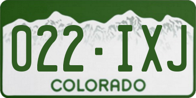 CO license plate 022IXJ