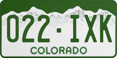 CO license plate 022IXK