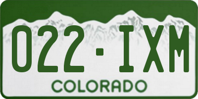 CO license plate 022IXM