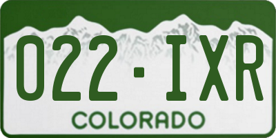 CO license plate 022IXR