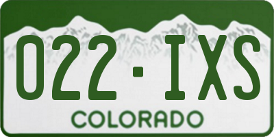 CO license plate 022IXS