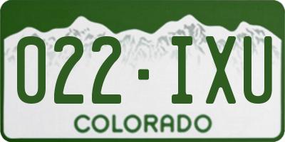 CO license plate 022IXU