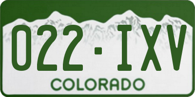 CO license plate 022IXV