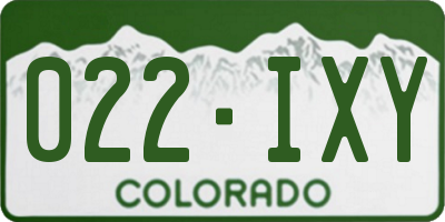 CO license plate 022IXY
