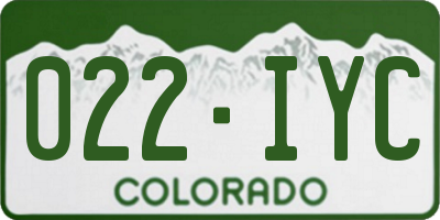 CO license plate 022IYC