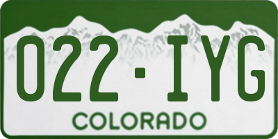 CO license plate 022IYG