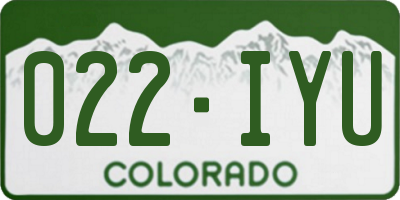 CO license plate 022IYU