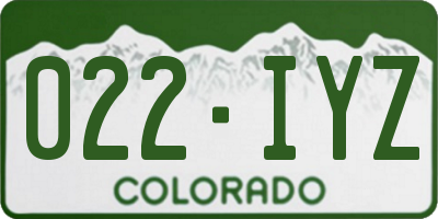 CO license plate 022IYZ