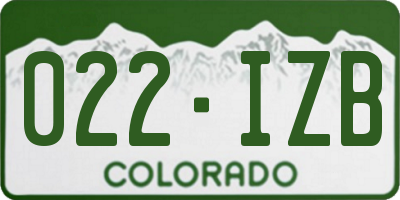 CO license plate 022IZB