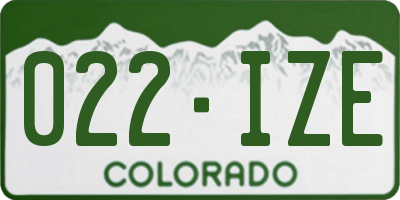 CO license plate 022IZE
