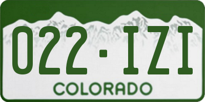 CO license plate 022IZI