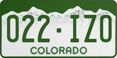 CO license plate 022IZO
