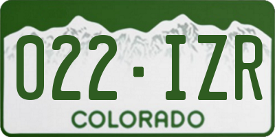 CO license plate 022IZR
