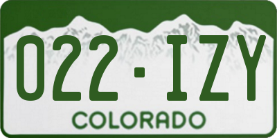 CO license plate 022IZY