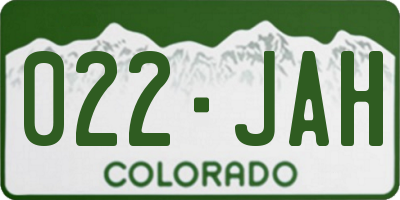 CO license plate 022JAH