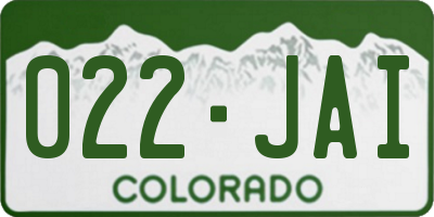 CO license plate 022JAI