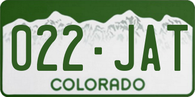 CO license plate 022JAT