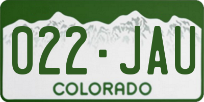CO license plate 022JAU