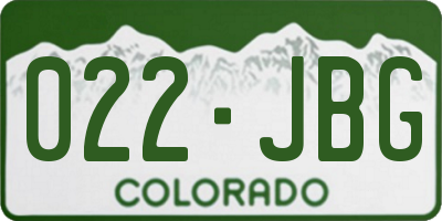 CO license plate 022JBG