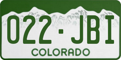 CO license plate 022JBI