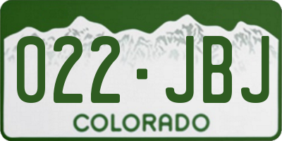 CO license plate 022JBJ