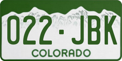 CO license plate 022JBK