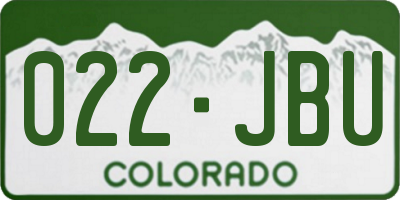 CO license plate 022JBU