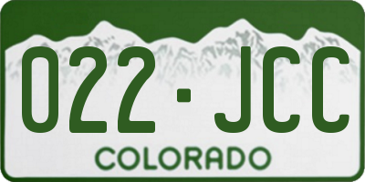 CO license plate 022JCC