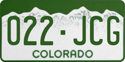 CO license plate 022JCG