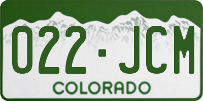 CO license plate 022JCM