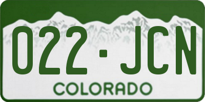 CO license plate 022JCN