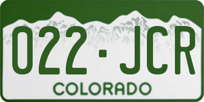CO license plate 022JCR