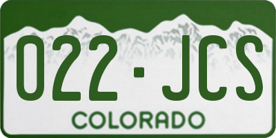 CO license plate 022JCS