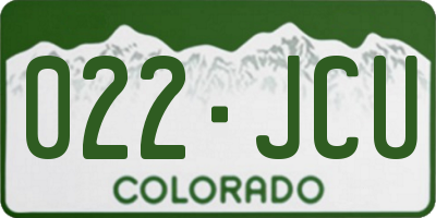 CO license plate 022JCU