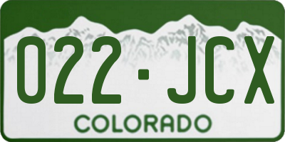 CO license plate 022JCX