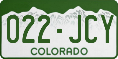 CO license plate 022JCY