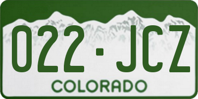 CO license plate 022JCZ