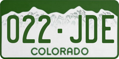 CO license plate 022JDE