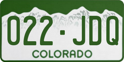 CO license plate 022JDQ