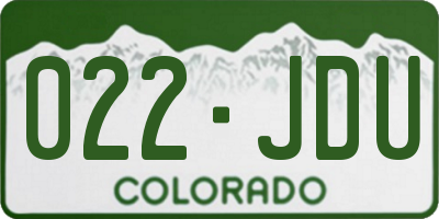 CO license plate 022JDU