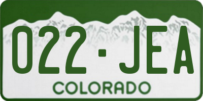CO license plate 022JEA
