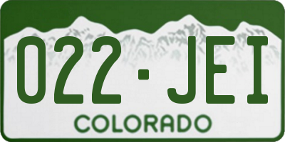 CO license plate 022JEI