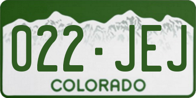 CO license plate 022JEJ