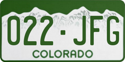 CO license plate 022JFG