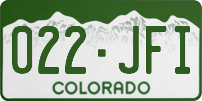 CO license plate 022JFI