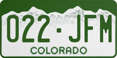 CO license plate 022JFM