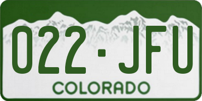 CO license plate 022JFU