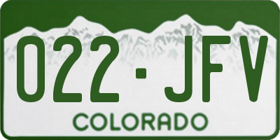 CO license plate 022JFV