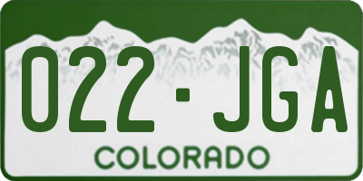 CO license plate 022JGA